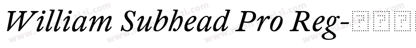William Subhead Pro Reg字体转换